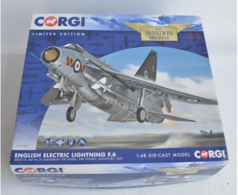 Corgi Aviation Archive AA28402 1/48 scale limited edition English Electric Lightning F.6, XS927/N 74 'Tiger' Sqn, RAF Tengah,