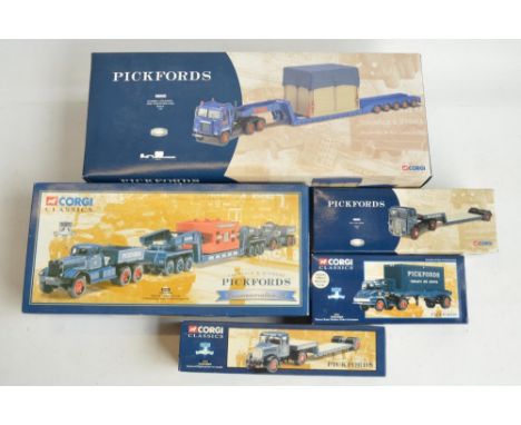 Five boxed 1/50 scale limited edition Pickfords commercial vehicle models and model sets from Corgi to include CC12605 Scamme