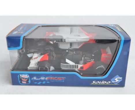 Boxed Solido 1/18 diecast Alain Prost Collection 141281 McLaren TAG Turbo MP4/2 highly detailed model F1 car in mint un-displ