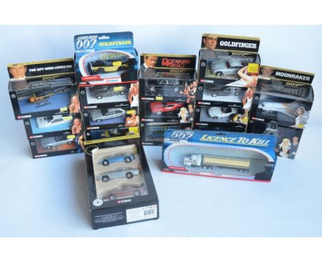 Collection of James Bond themed diecast model vehicles from Corgi to include 2x 04801 The Living Daylights Aston Martin Volan