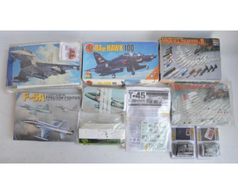 Collection of 1/48 scale plastic model kits and accessories (most kits unboxed but all complete) to include a Revell Eurofigh