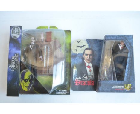 Two boxed fantasy novel action figures to include a Phantom Of The Opera set with Phantom and organ by Diamond Select Toys (f