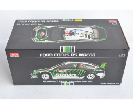 Boxed Sun Star 1/18 scale limited edition diecast Ford Focus RS WRC08 model car, item no SUN3948 #5 M.Wilson/S,Martin Rally o