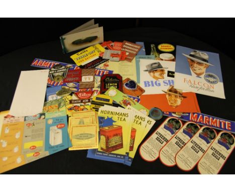 VINTAGE ADVERTISING - a collection of vintage advertisements and wrappers for a variety of products (sweets, hats, cigars, te