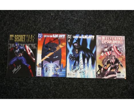 MARVEL - DC - 4 signed comics to include #1-2 Batman City of Light signed with doodles by Adam West (Batman actor), Secret Wa