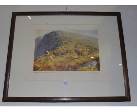 A Signed Limited Edition Coloured Print , 'Monarch of the Glen', by R. McPhail.