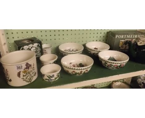 SHELF OF PORTMEIRION WARE INCL: TEA POT, BUTTER DISH, BOWLS ETC