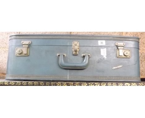 BLUE LEATHER EFFECT TRAVEL TRUNK BY TRAVEL JOY