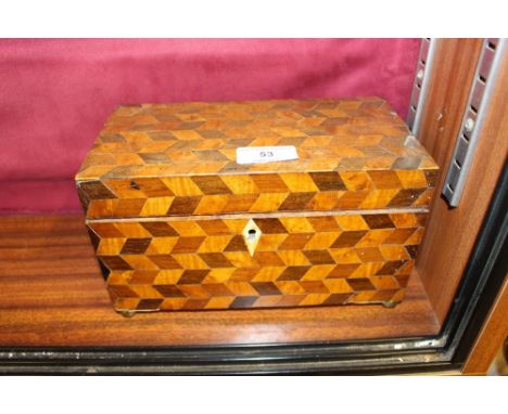 A 19th Century specimen wood two compartment tea caddy, AF