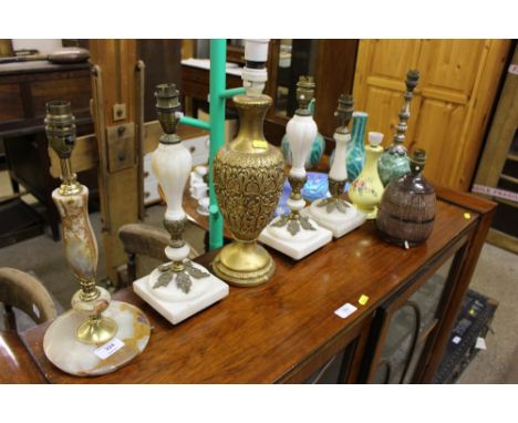 A quantity of various table lamp bases