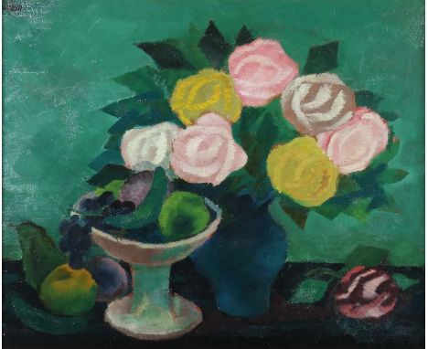 Diem, Peter KarlStuttgart 1890 - 1956 Chicago, Hölzel-Schüler, 1921 Übersiedlung nach Chicago/USA. "Stillleben mit Rosen und 