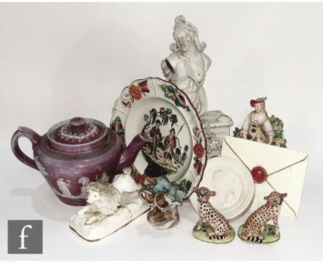 AMENDED DESCRIPTIONA collection of 19th and 20th Century English and Continental porcelain items, to include a Staffordshire 