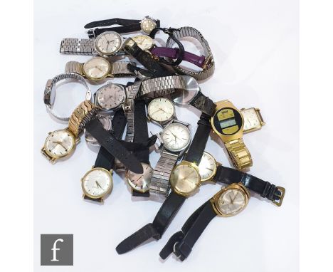 A parcel lot of mid 20th Century and later wrist watches to include Rotary, Accurist and Roamer examples, various styles to i