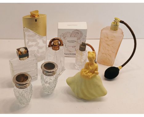 9 VINTAGE PERFUME BOTTLES INC VALENTINO &amp; AVON