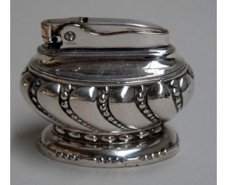 An early 20th century Ronson 'Crown' white metal table lighter, reg. no. 850881