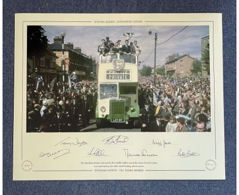 Terry Dyson, Bobby Smith, Cliff Jones, Dave MacKay, Les Allen, Maurice Norman and Peter Baker Multi signed Limited edition Au