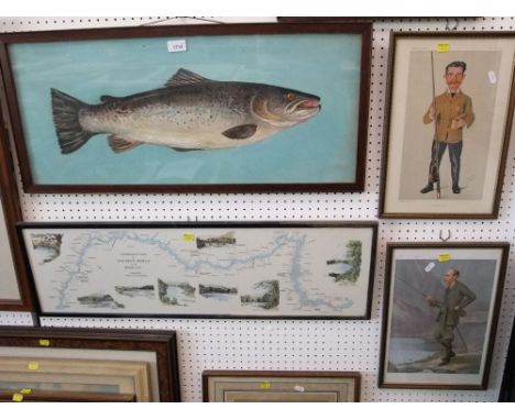 An extensive collection of pictures and prints relating to fishing subjects and including signed coloured limited edition pri
