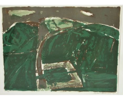 Elizabeth Blackadder OBE RA, (Scottish B 1931), Roman Wall One and signed coloured limited edition screen print on paper, sig