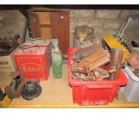 A quantity of misc Vintage items to include a stoneware vinegar bottle with printed merchants Mark Councell and Sons general 