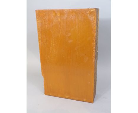 A large block of wax from a clock maker's workshop, 49 x 30 cm 