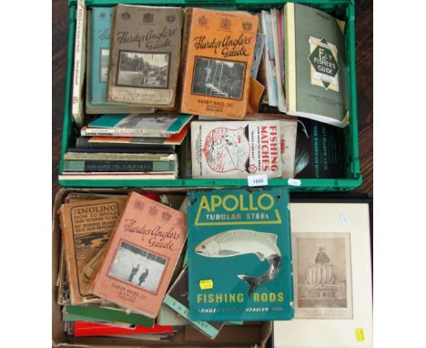 Two boxes containing an extensive quantity of vintage and other pamphlets, catalogues, advertising ephemera for fishing and r