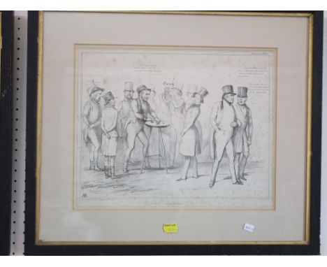 John Doyle - aka HB (early 19th century British), a black and white lithographic political caricature print - The Thimble Rig