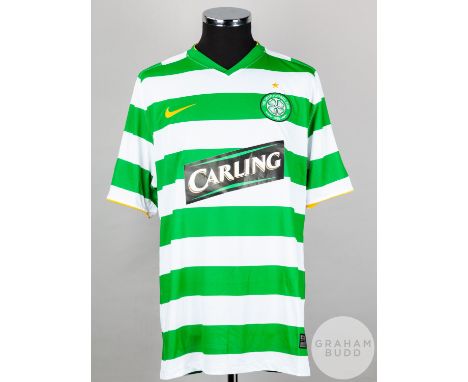 Glen Loovens green and white No.22 Celtic v. Arsenal short-sleeved shirt, 2009, Nike, XL with v-neck collar and embroidered b