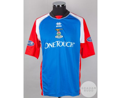 Ben Jackson blue red and white No.27 Inverness Caledonian Thistle short-sleeved shirt, 2005-06, Errea, XXL with crew-neck col