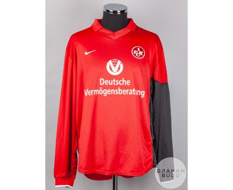 Olaf Marschall red and black No.11 Kaiserslautern v. Rangers long-sleeved shirt, 2000, Nike, XL with v-neck collar and embroi