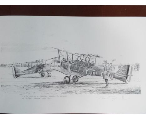 After Robert Taylor - a limited edition print by Robert Taylor depicting S.E. 5A Scouts of 85 Squadron leaving the Airfield a