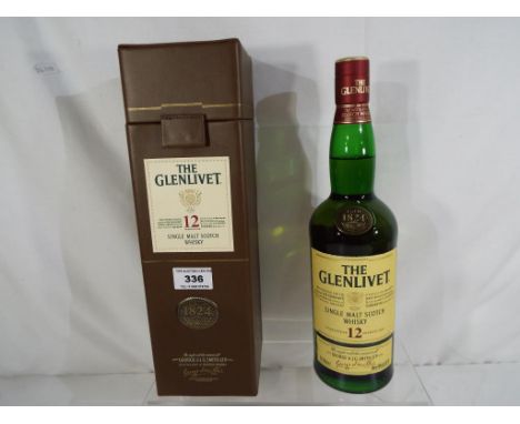 The Glenlivet single malt Scotch whisky aged 12 years, 70cl, 40% vol, level mid neck, in faux leather case with original bran