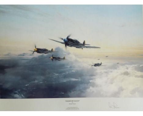 After Robert Taylor - a print by Robert Taylor entitled Flight of Eagles, signed in pencil by Adolf Gealland, image size 31 c