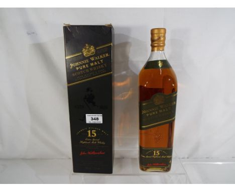 Johnnie Walker Green Label pure malt extra special Highland Scotch whisky aged 15 years, 1 litre, 43% vol, level mid-shoulder