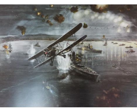After David Williams - a limited edition print No. 191 of 1000 by David Williams entitled Taranto  1940, signed in pencil by 