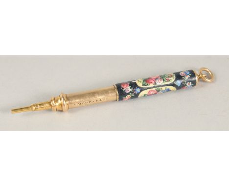 A MORDEN &amp; CO. 18ct. GOLD AND ENAMEL PENCIL.