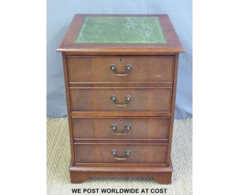 A leather inset filing cabinet (W55 x D59 x H76cm)