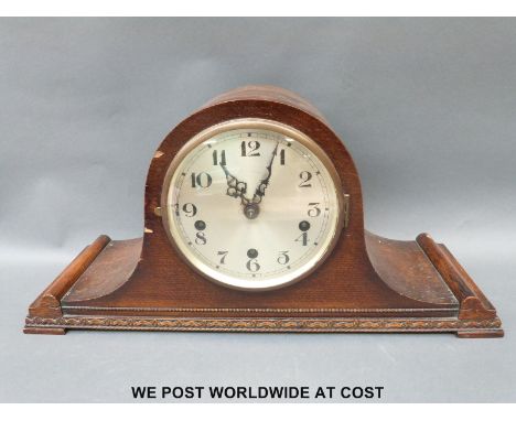 Three various timepieces including a burr walnut mantel Smiths bakelite 8 day, a Garrard with a three train 'Napoleon hat' ex