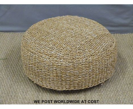 A hessian pouffe