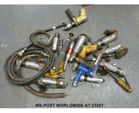 A box of various air tools