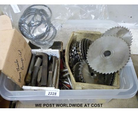 A quantity of lathe tools, milling cutters etc.