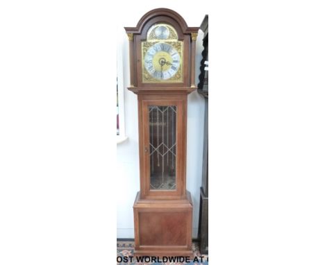 Richard Broad, Bodmyn, Cornwall late 20thC light oak longcase clock, the movement of 8 day duration striking the hour and chi