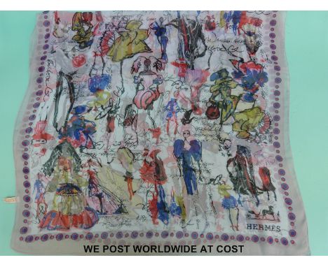 A boxed Hermes scarf with Christian Lacroix 