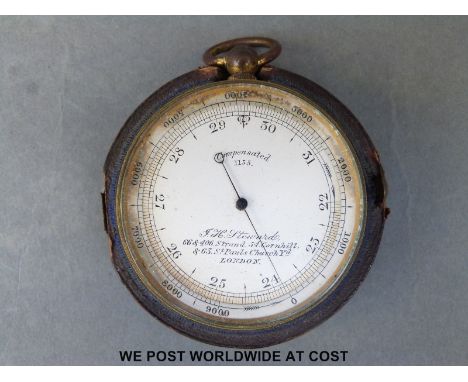 J.H. Stewarde 66 and 406 Strand, 54 Cornhill and 63, St Paul's Church Yd, London, brass cased pocket barometer "compensated 1