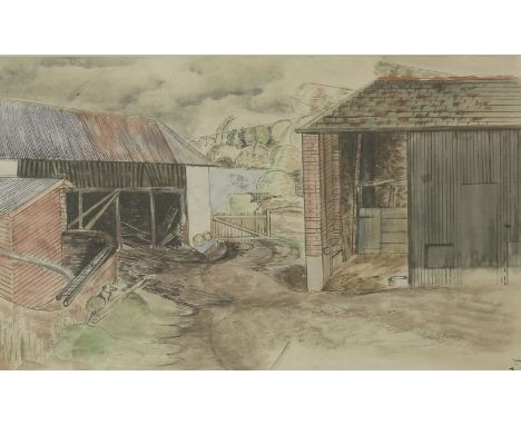 *Enid Marx (1902-1998)SPREYTONSigned l.r., pencil and watercolour29 x 46cm Exhibited: Sally Hunter Fine Art Ltd., 'Enid Marx'