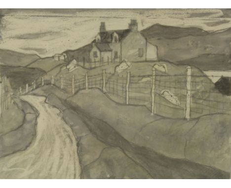 *Valerie Thornton (1931-1991)'SKETCH IN NORTH UIST, SCOTLAND'Signed and inscribed on artist's label verso, watercolour19 x 25