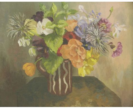 *Glyn Morgan (1926-2015)'FLOWERS'Signed and dated '59 l.r., oil on board40 x 50cmExhibited: The Minories Gallery, Colchester,