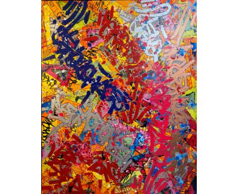 COSMOS (Né en 1969) Light my Fire ,2022 Acrylique sur toile, signée, titré et datée au dos Contresigné « Cosmos Studio » et s