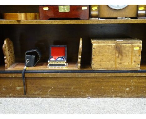 Old wooden box, carved bookshelf, vintage Kodak camera etc