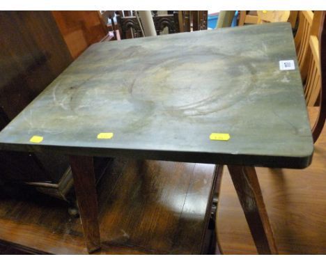 Mid Century stone topped table and a modern mahogany effect coffee table with under tier shelf