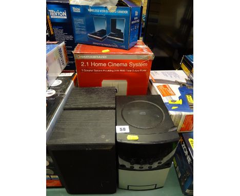 Durabrand 2.1 home cinema system, Tevion wireless video/audio sender and a compact midi Asda hifi system E/T
